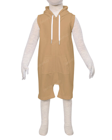 Sleeveless Hoodie Zip-Up Shorts Onesie