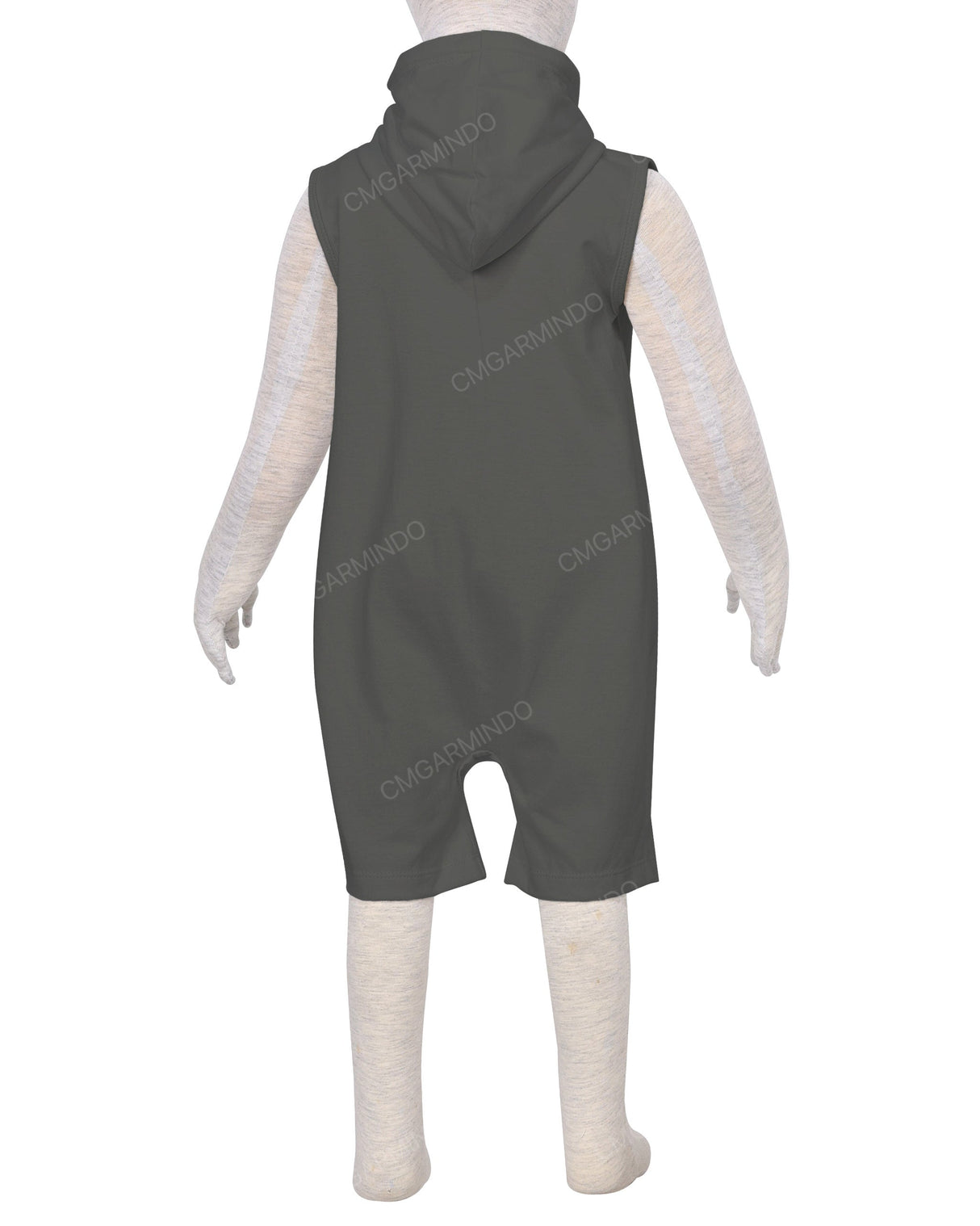 Sleeveless Hoodie Zip-Up Shorts Onesie