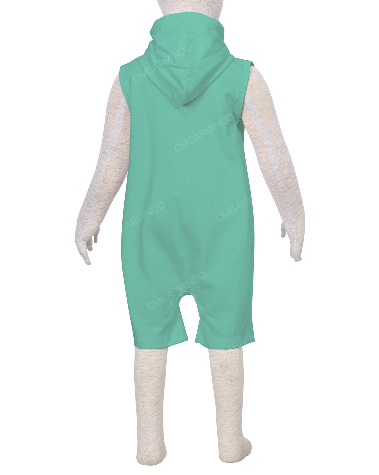 Sleeveless Hoodie Zip-Up Shorts Onesie