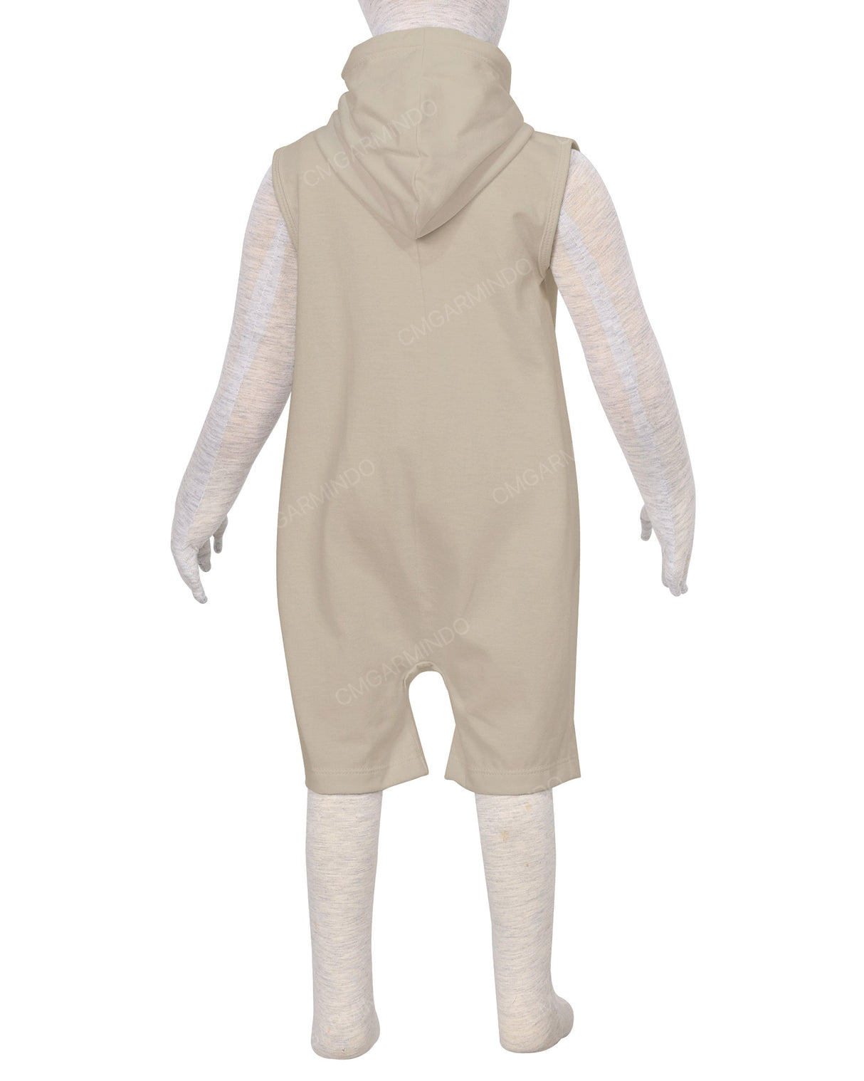 Sleeveless Hoodie Zip-Up Shorts Onesie
