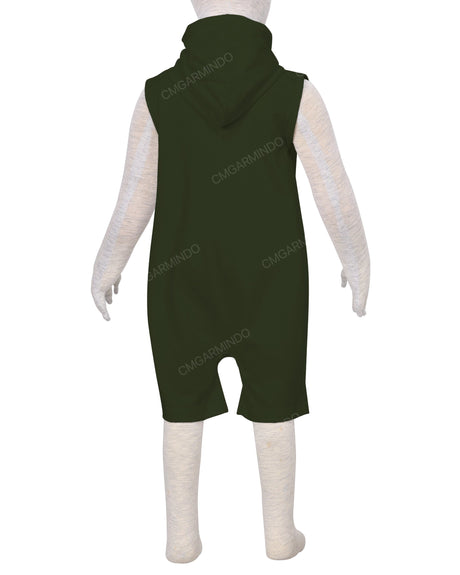 Sleeveless Hoodie Zip-Up Shorts Onesie