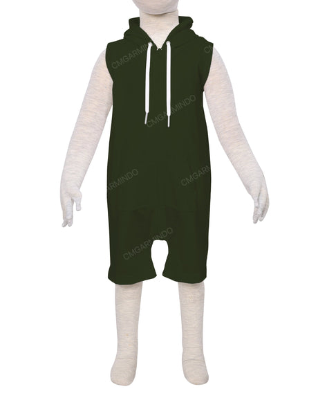 Sleeveless Hoodie Zip-Up Shorts Onesie