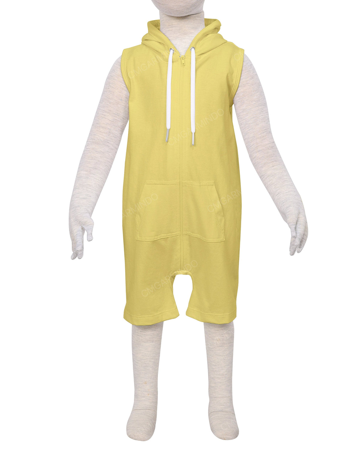 Sleeveless Hoodie Zip-Up Shorts Onesie
