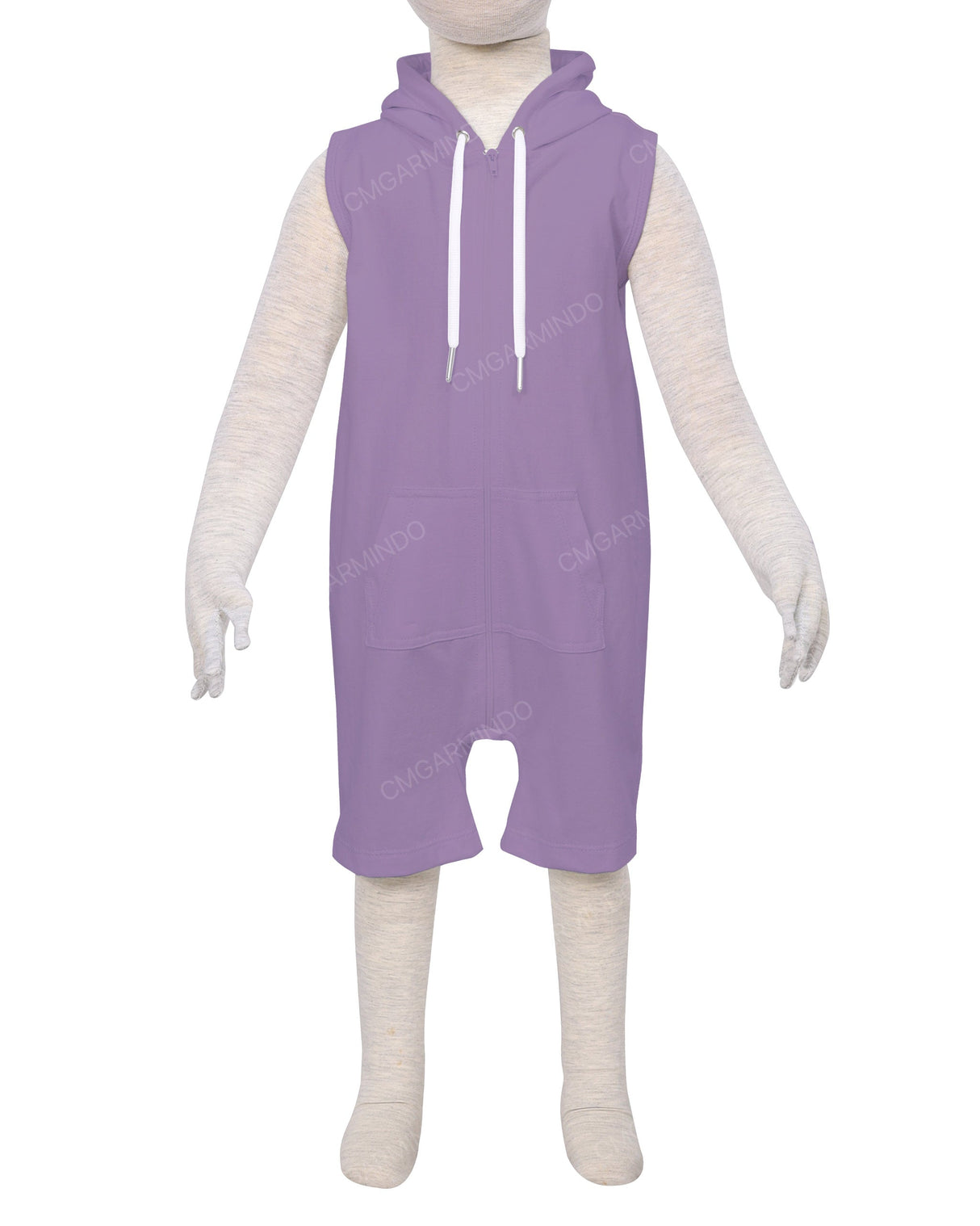 Sleeveless Hoodie Zip-Up Shorts Onesie