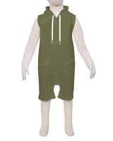 Sleeveless Hoodie Zip-Up Shorts Onesie