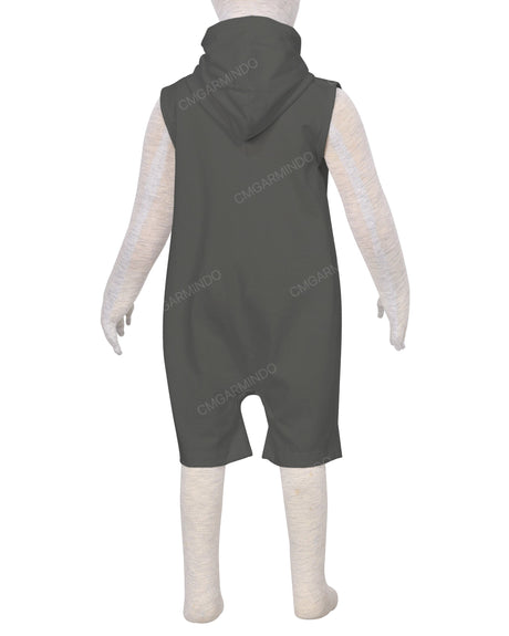 Sleeveless Hoodie Zip-Up Shorts Onesie
