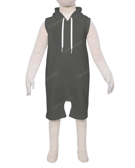 Sleeveless Hoodie Zip-Up Shorts Onesie