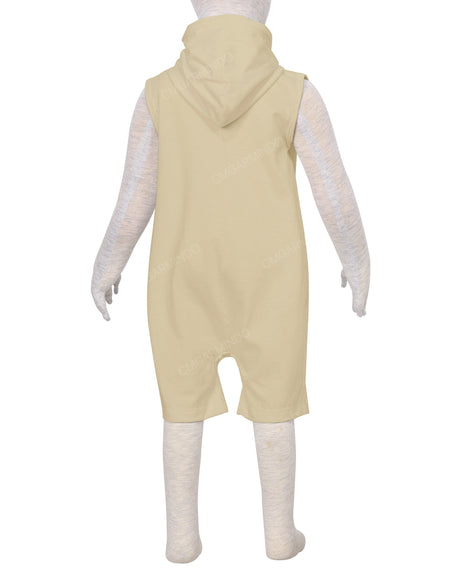 Sleeveless Hoodie Zip-Up Shorts Onesie