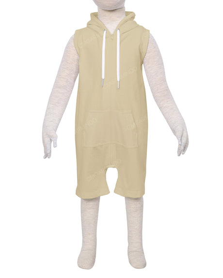 Sleeveless Hoodie Zip-Up Shorts Onesie