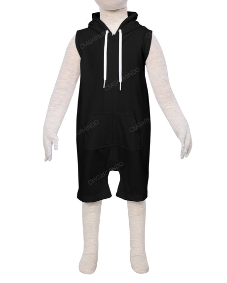Sleeveless Hoodie Zip-Up Shorts Onesie