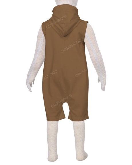 Sleeveless Hoodie Zip-Up Shorts Onesie