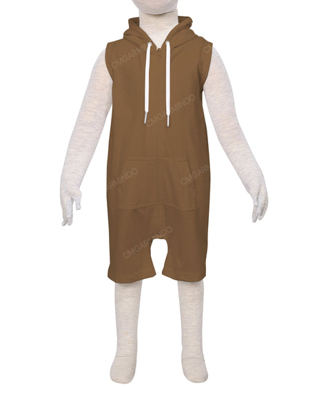 Sleeveless Hoodie Zip-Up Shorts Onesie