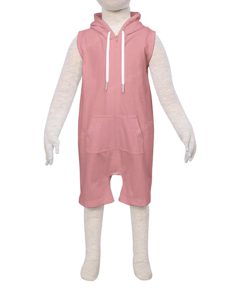 Sleeveless Hoodie Zip-Up Shorts Onesie