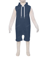 Sleeveless Hoodie Zip-Up Shorts Onesie