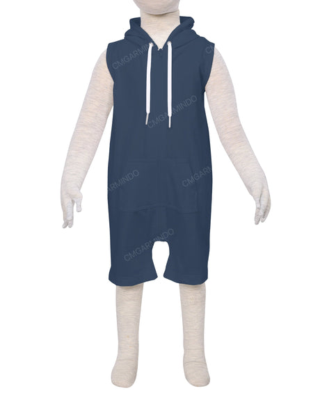 Sleeveless Hoodie Zip-Up Shorts Onesie