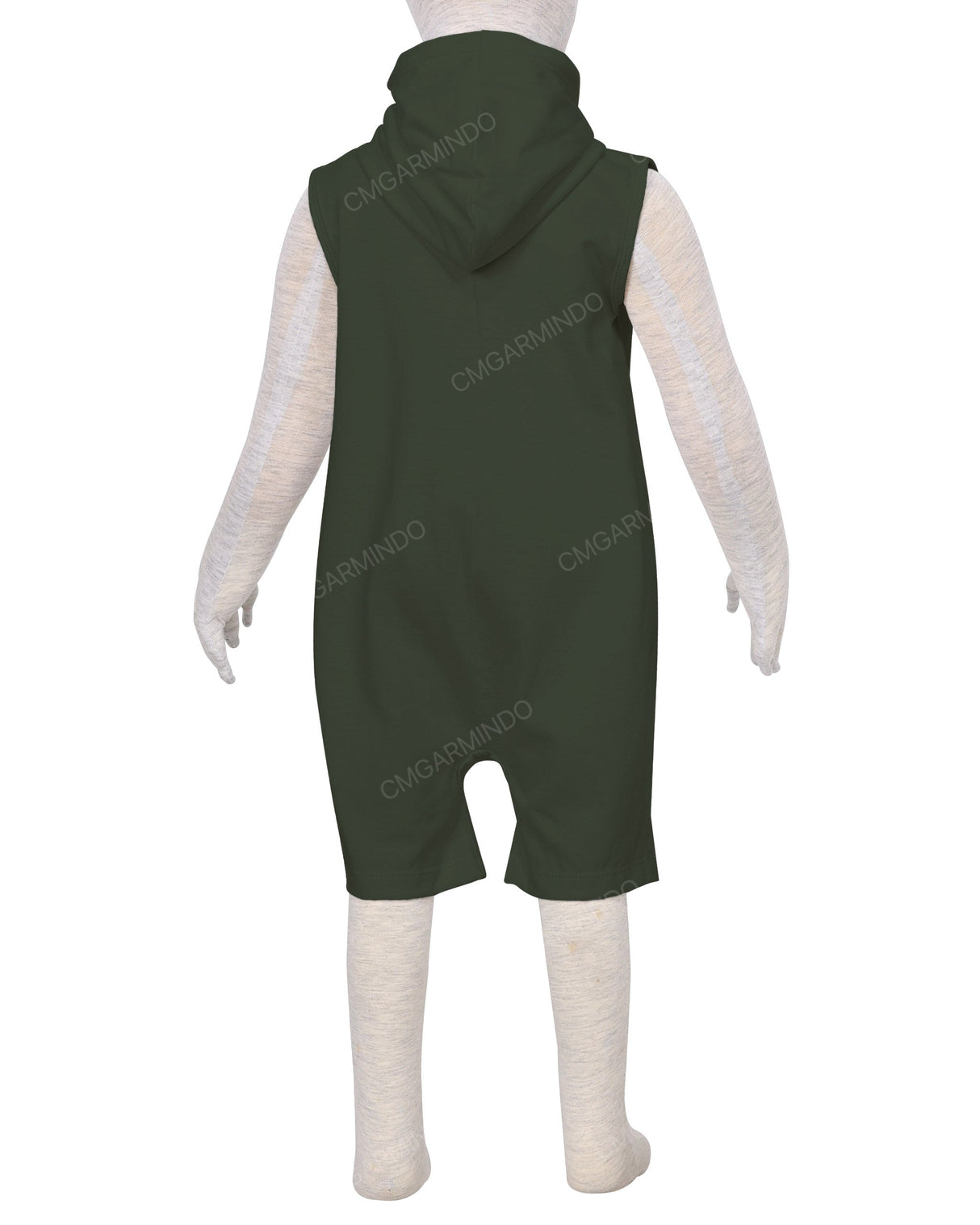 Sleeveless Hoodie Zip-Up Shorts Onesie