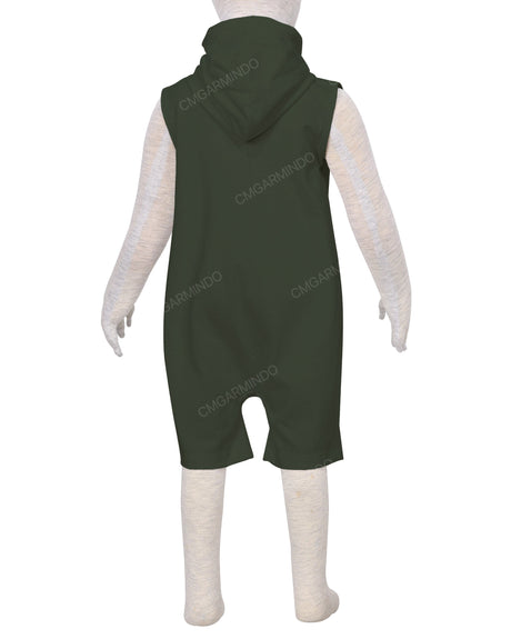 Sleeveless Hoodie Zip-Up Shorts Onesie