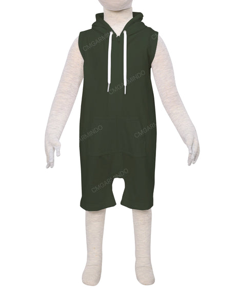Sleeveless Hoodie Zip-Up Shorts Onesie