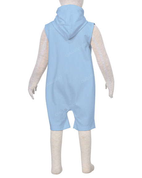 Sleeveless Hoodie Zip-Up Shorts Onesie