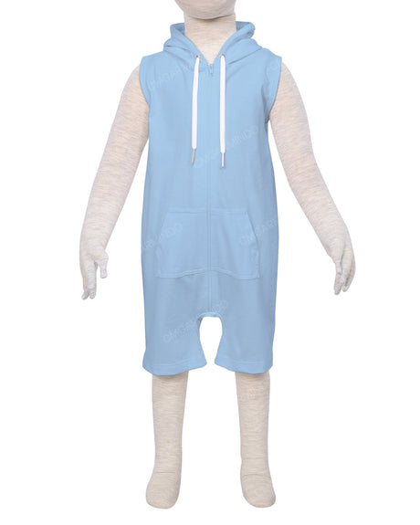 Sleeveless Hoodie Zip-Up Shorts Onesie