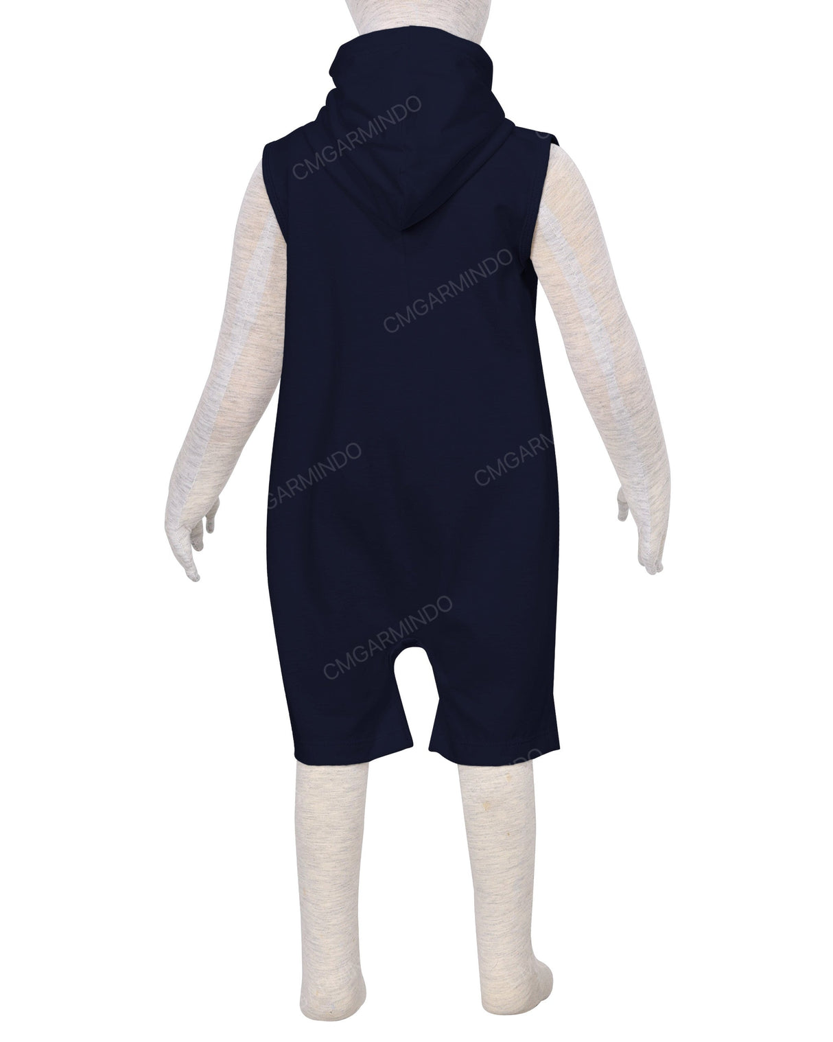 Sleeveless Hoodie Zip-Up Shorts Onesie