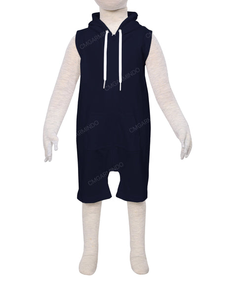 Sleeveless Hoodie Zip-Up Shorts Onesie