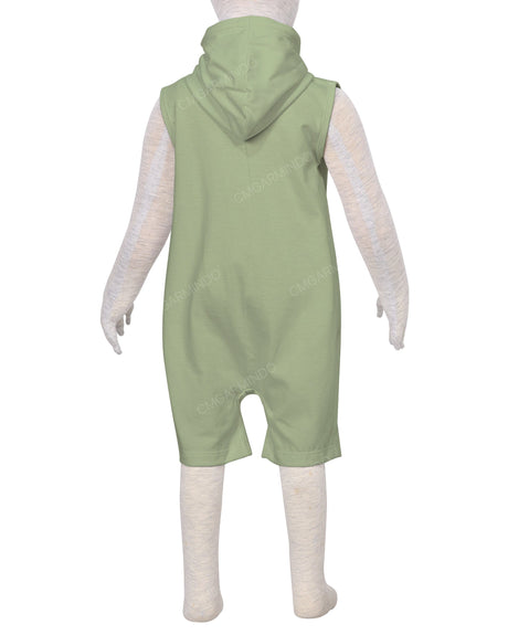 Sleeveless Hoodie Zip-Up Shorts Onesie