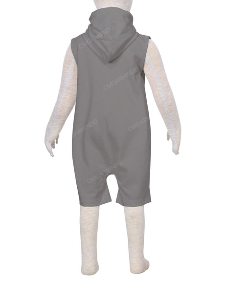 Sleeveless Hoodie Zip-Up Shorts Onesie