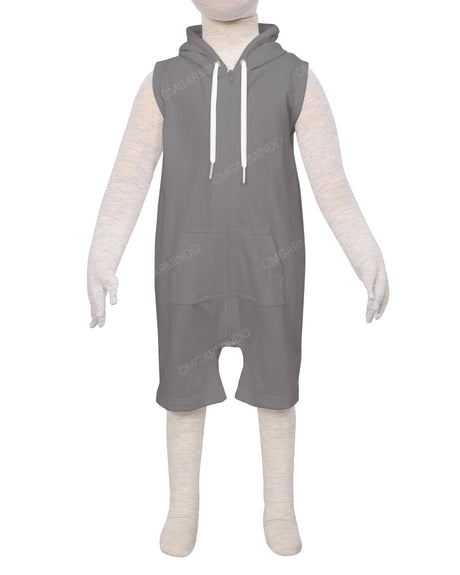 Sleeveless Hoodie Zip-Up Shorts Onesie