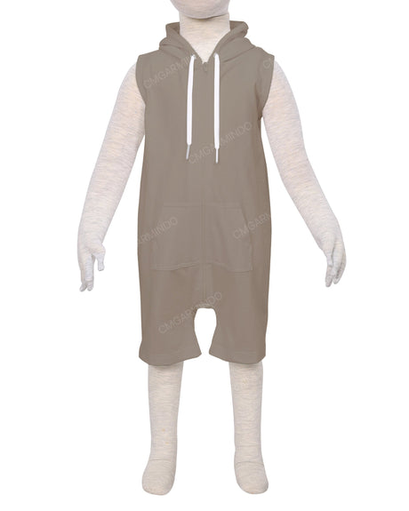 Sleeveless Hoodie Zip-Up Shorts Onesie
