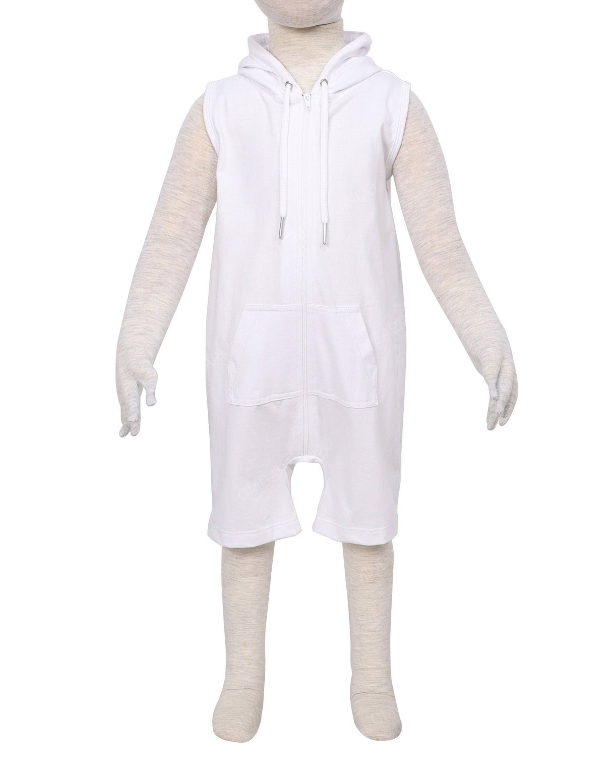 Sleeveless Hoodie Zip-Up Shorts Onesie