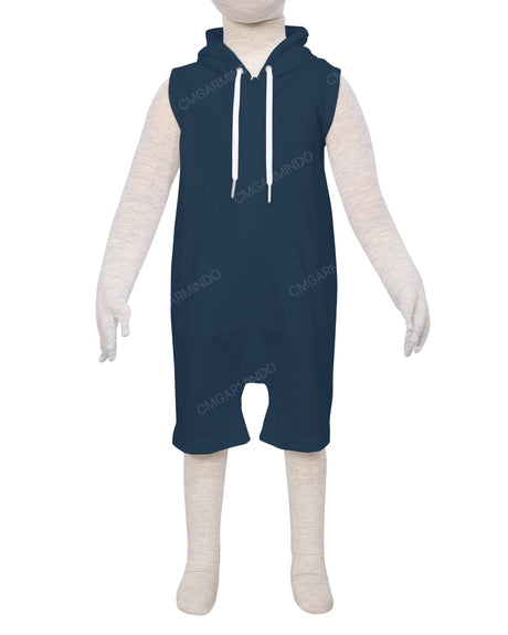 Sleeveless Hoodie Zip-Up Shorts Onesie