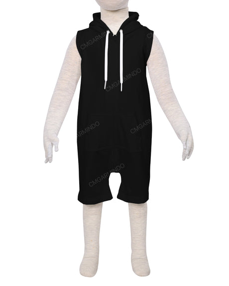 Sleeveless Hoodie Zip-Up Shorts Onesie