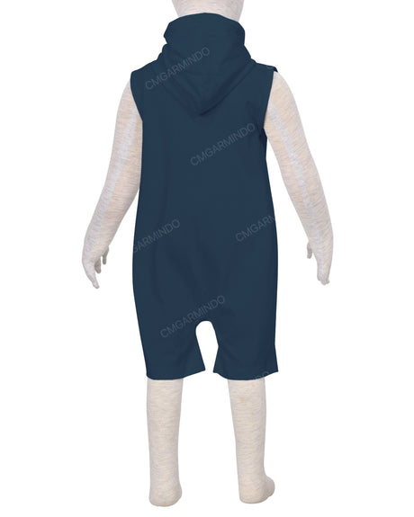 Sleeveless Hoodie Zip-Up Shorts Onesie