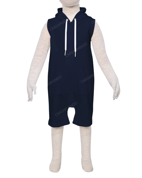 Sleeveless Hoodie Zip-Up Shorts Onesie