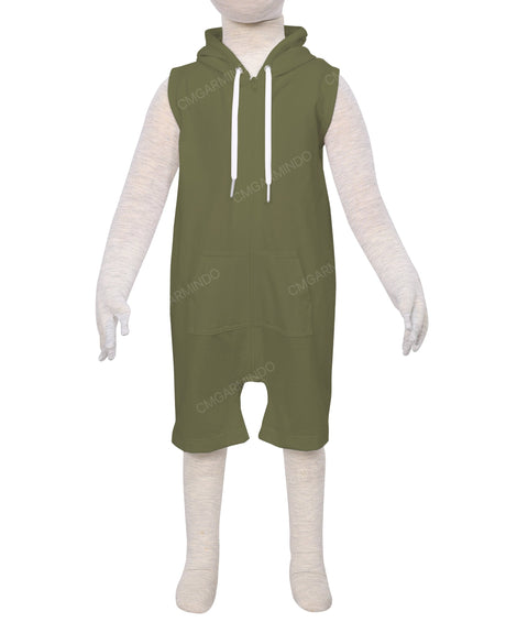 Sleeveless Hoodie Zip-Up Shorts Onesie