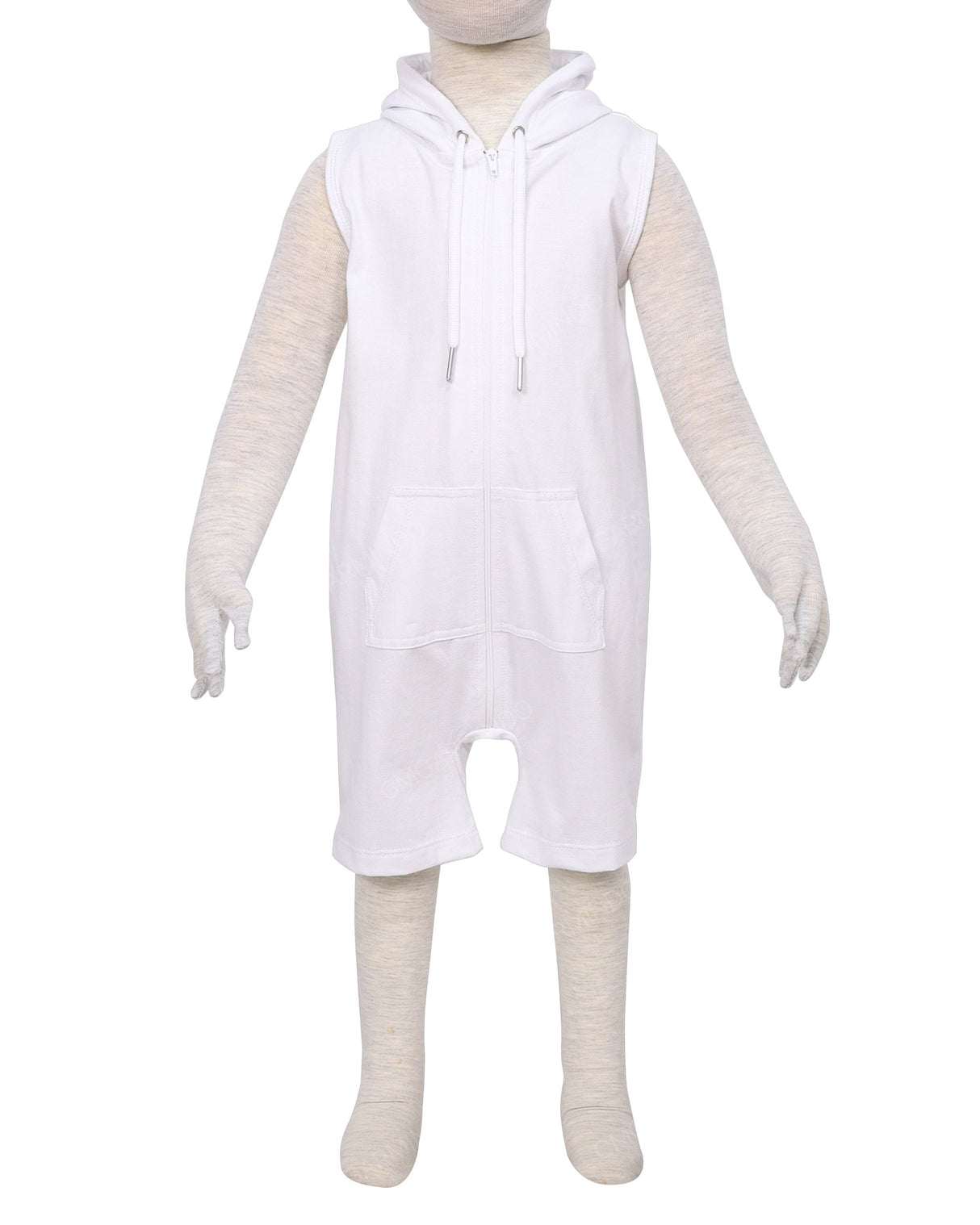 Sleeveless Hoodie Zip-Up Shorts Onesie