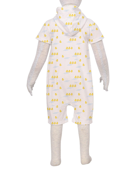 Short Sleeve Hoodie Zip-Up Shorts Onesie