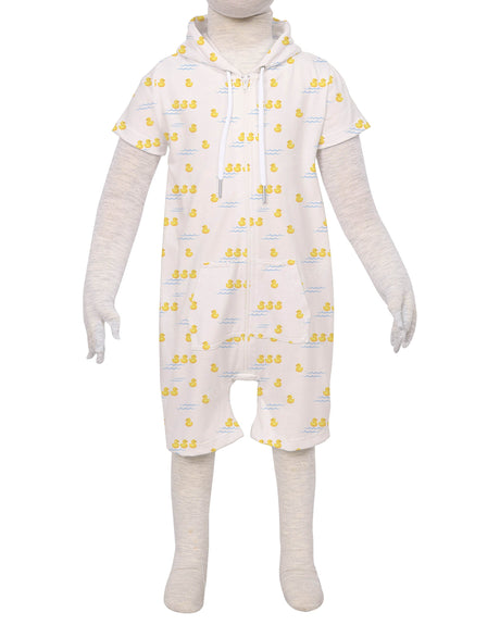 Short Sleeve Hoodie Zip-Up Shorts Onesie