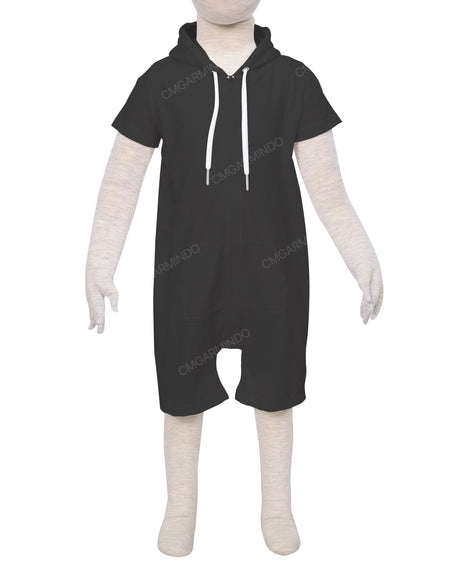 Short Sleeve Hoodie Zip-Up Shorts Onesie