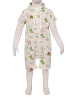 Short Sleeve Hoodie Zip-Up Shorts Onesie