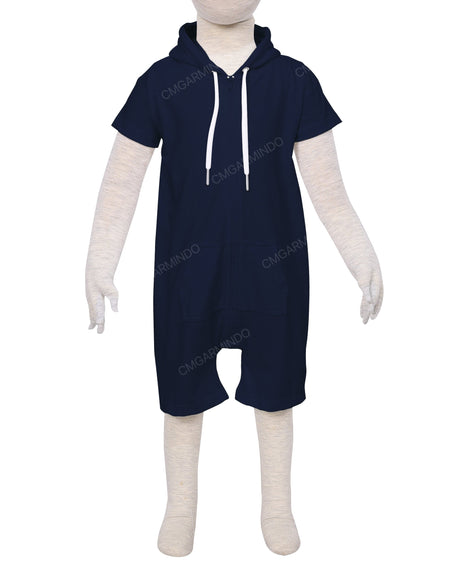 Short Sleeve Hoodie Zip-Up Shorts Onesie