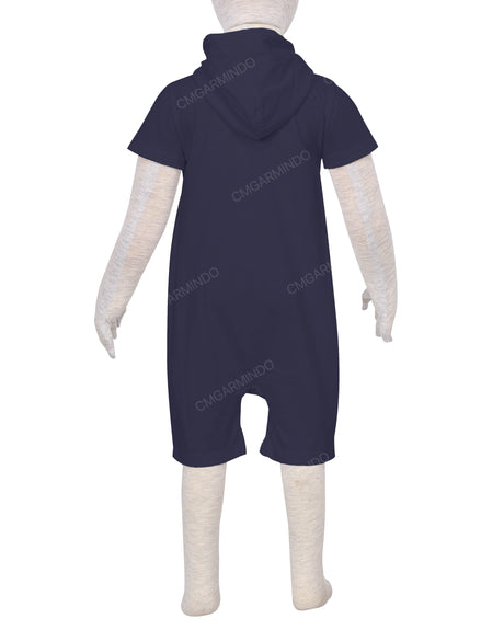Short Sleeve Hoodie Zip-Up Shorts Onesie