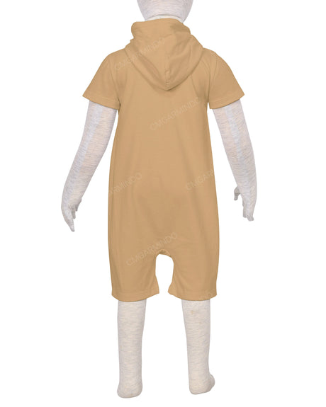 Short Sleeve Hoodie Zip-Up Shorts Onesie