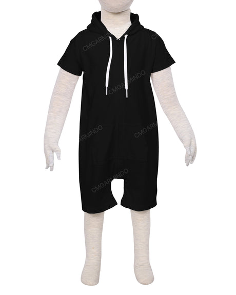 Short Sleeve Hoodie Zip-Up Shorts Onesie