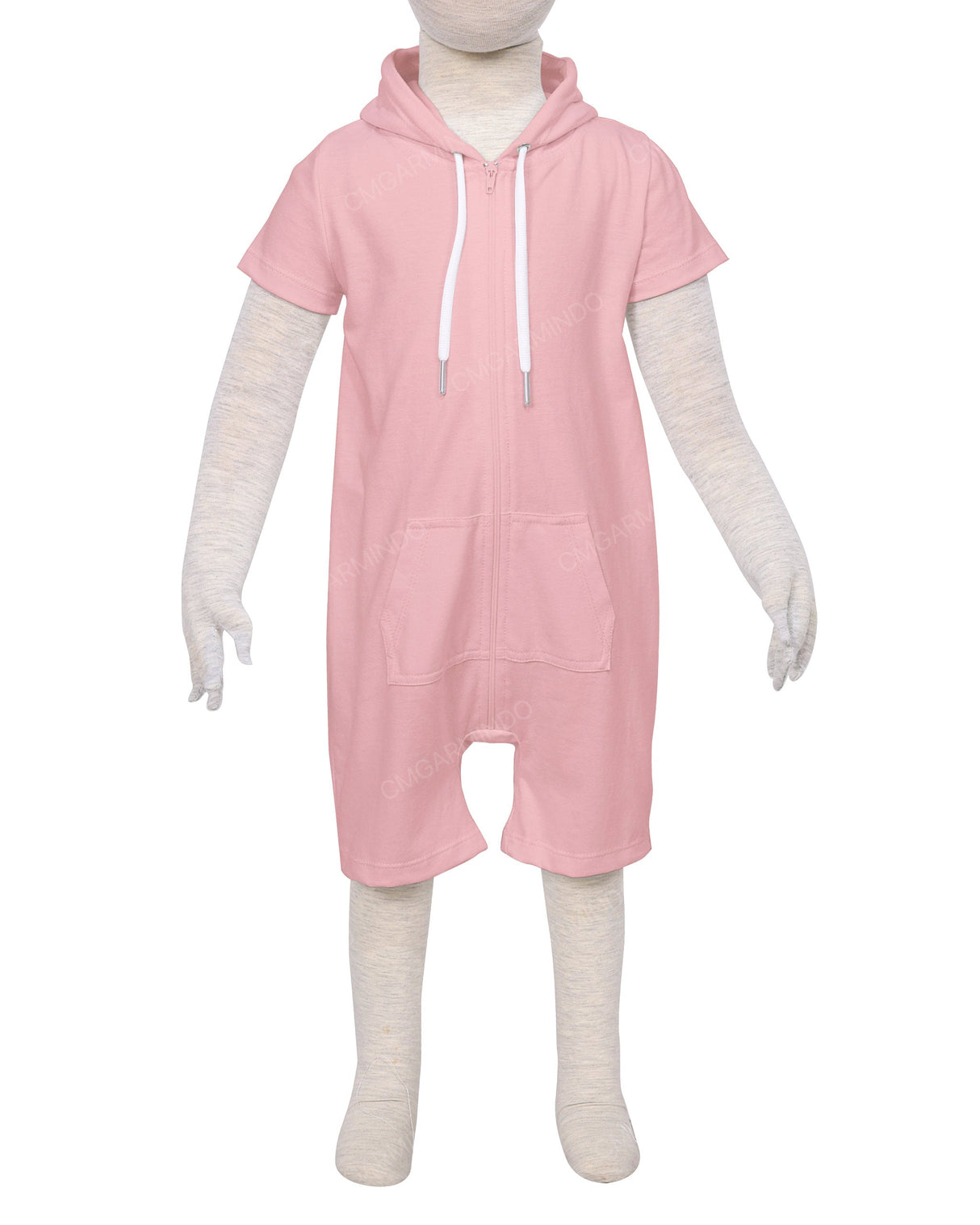 Short Sleeve Hoodie Zip-Up Shorts Onesie