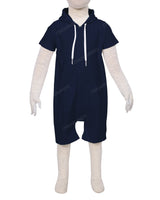 Short Sleeve Hoodie Zip-Up Shorts Onesie