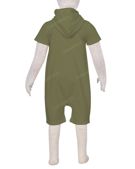 Short Sleeve Hoodie Zip-Up Shorts Onesie