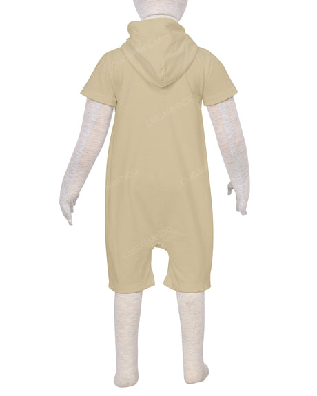 Short Sleeve Hoodie Zip-Up Shorts Onesie