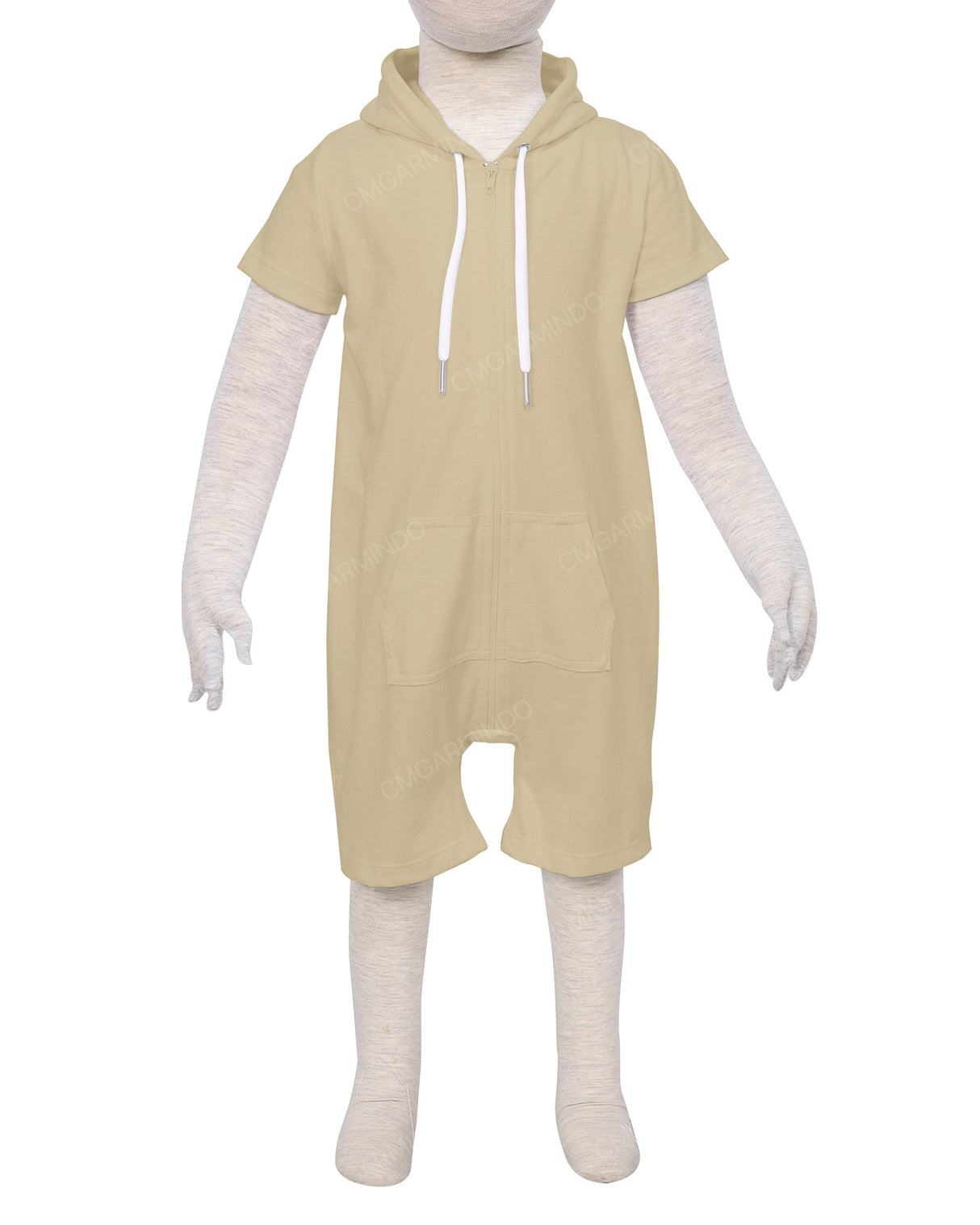 Short Sleeve Hoodie Zip-Up Shorts Onesie